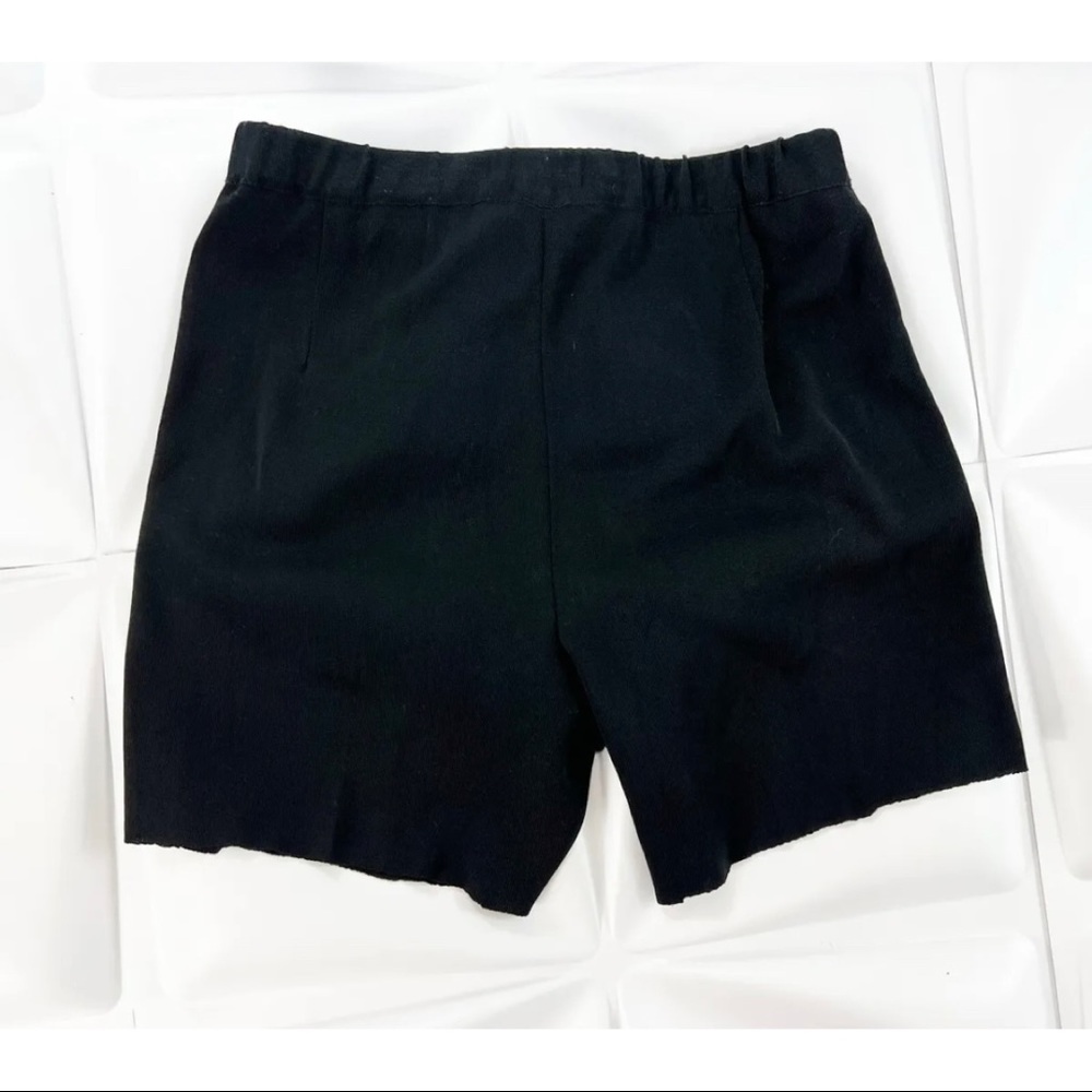 Ming Wang Womens Sz PS Petite S Black Acrylic Sweater Knit Shorts Elastic Waist